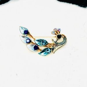 Elegant Teal & Gold Peacock plumage Earrings